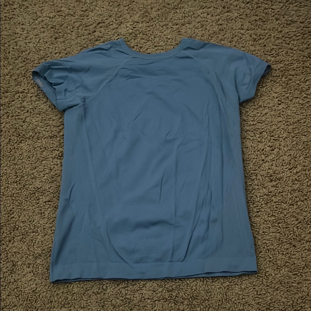 Athleta Blue Polo T-Shirt Short Sleeve Fitted